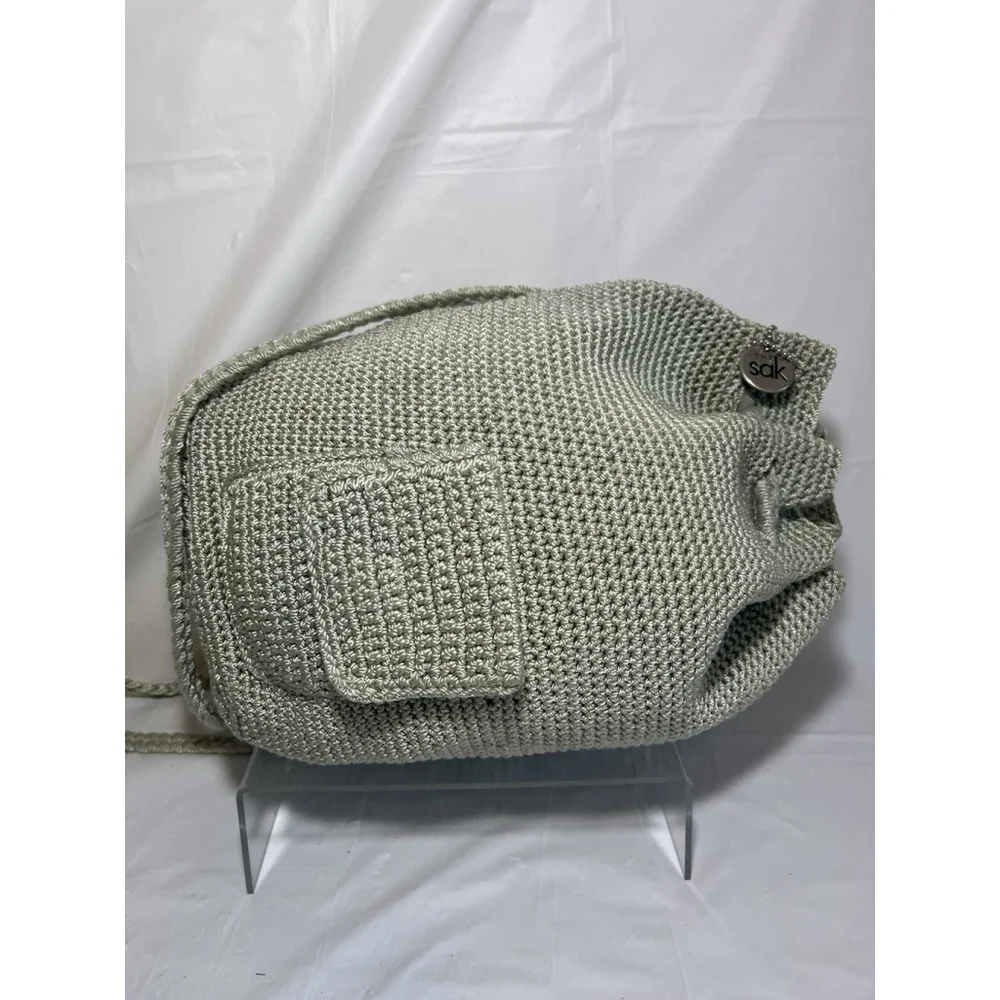 The Sak Dylan Backpack Purse Crochet light green
